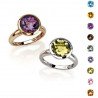 Stacking Round Semi-Precious Stone  Ring