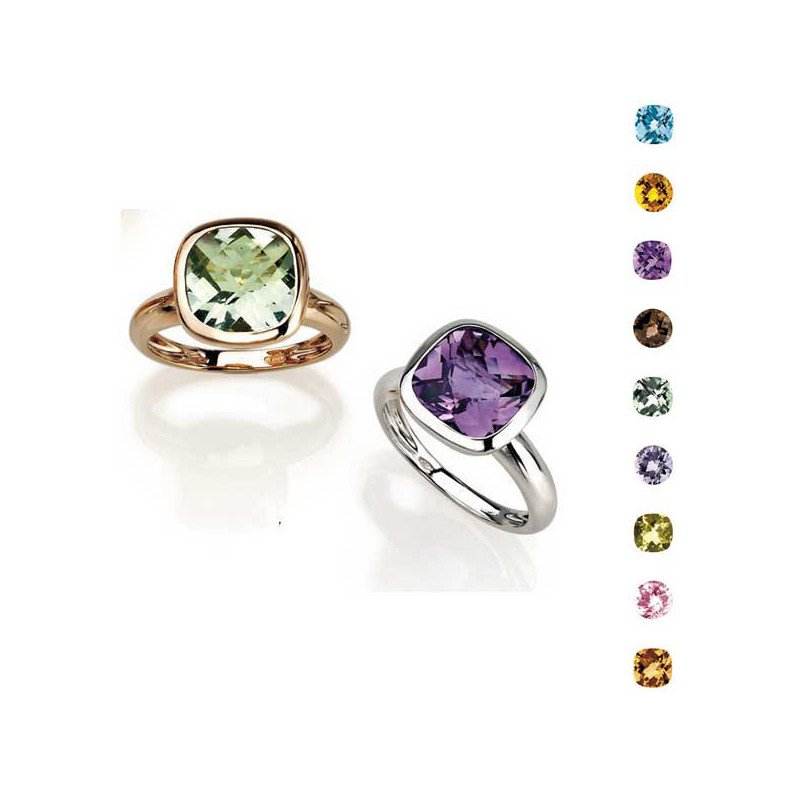 Stacking Cushion Semi-Precious Stone  Ring