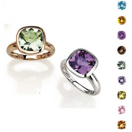 Stacking Cushion Semi-Precious Stone  Ring