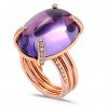 Cabochon Amethyst  Ring Rose Gold