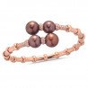 Bracciale Schiava Flessibile Perle Chocolate e Brillanti Oro Rosa