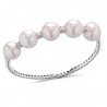 Flexible Bangle Natural Pearls and Diamond  White Gold