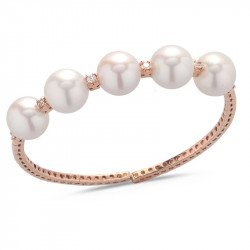 Bracciale Schiava Flessibile Perle e Brillanti