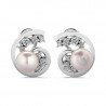 Pearls Earrings with Diamonds White Gold