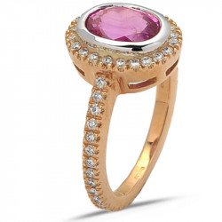 Pink Oval Sapphire Ring