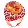 Diamonds Brandy Citrin Orange Sapphires Ring Rose Gold