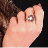 Rock Crystal and Black Diamonds Ring Worn Model