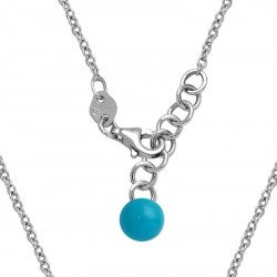 Turquoise Disc and Diamonds White Gold View Adjustable Closure