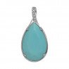 Turquoise Drops Cut and Diamond Pendant White Gold