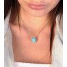 Pyramid Turquoise and Diamonds Pendent Worn Model
