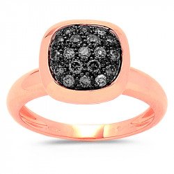 Stacking Square 'Champagne' 'Black' Diamond Pavè Ring