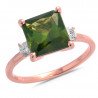 Green Tourmaline and Diamond Ring Rose Gold