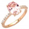 Oval Morganite and Diamond Ring Rose Gold