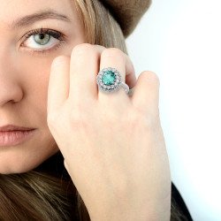 Our Model wearing the Paraiba Ring