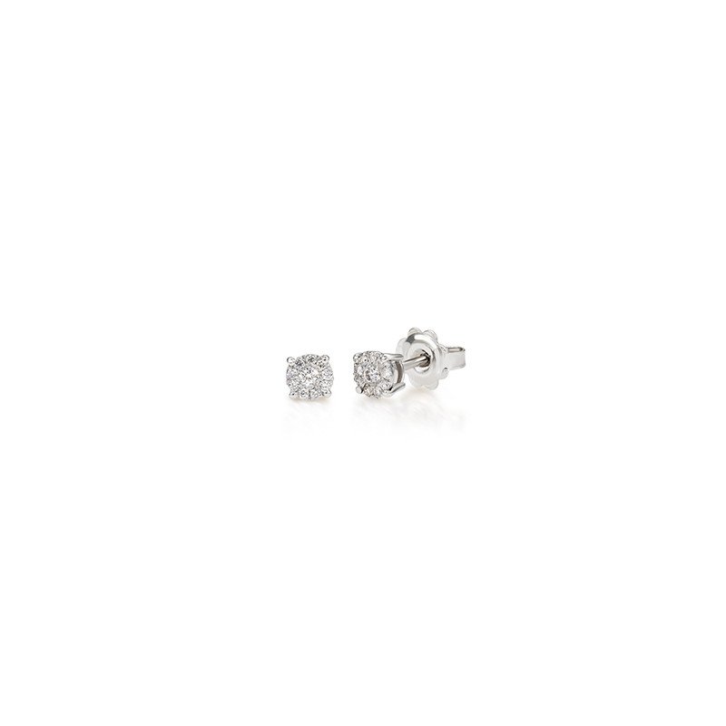 Diamond Earrings White Gold Simulating a single 0,30 carat Daimond
