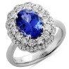 Anello Tanzanite ovale oro bianco e brillanti