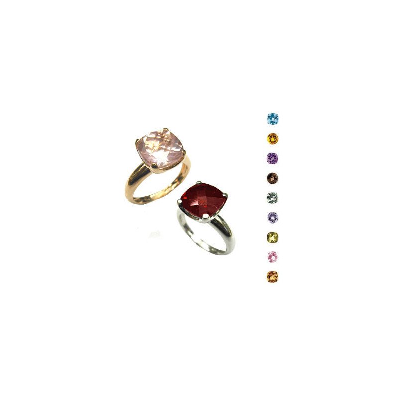 Stacking Cushion Semi-Precious Stone  Ring