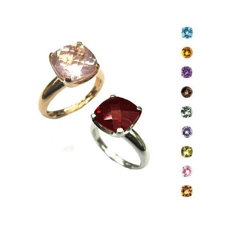 Stacking Cushion Semi-Precious Stone  Ring