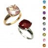 Stacking Cushion Semi-Precious Stone  Ring