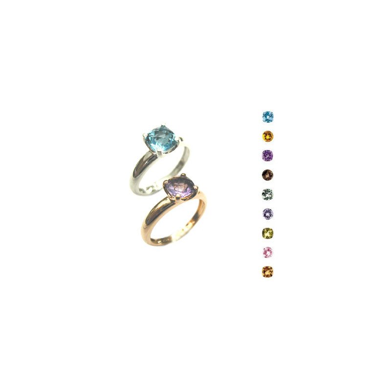 Stacking Cushion Semi-Precious Stone  Ring