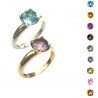 Stacking Cushion Semi-Precious Stone  Ring