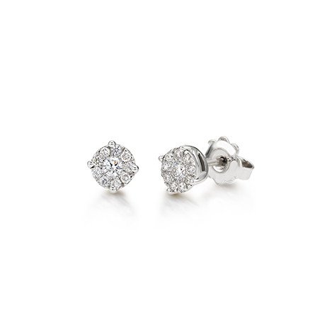 Diamond Earrings White Gold Simulating a single 1,00 carat Daimond