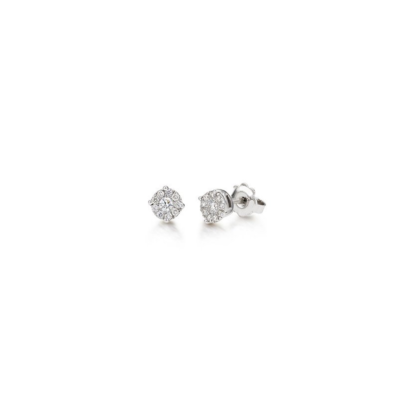 Diamond Earrings White Gold Simulating a single 1,00 carat Daimond