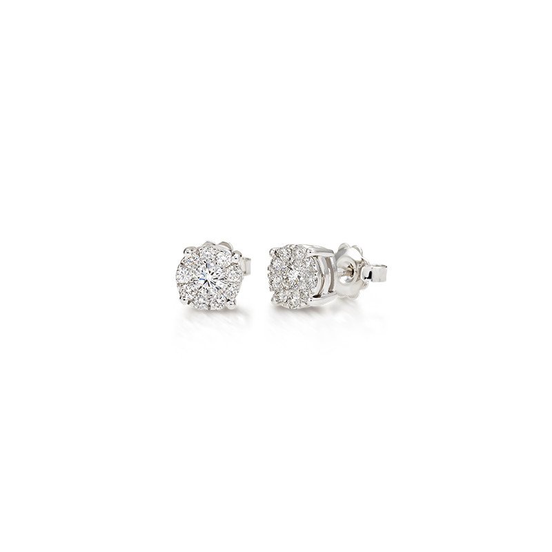 Diamond Earrings White Gold Simulating a single 1,50 carat Daimond